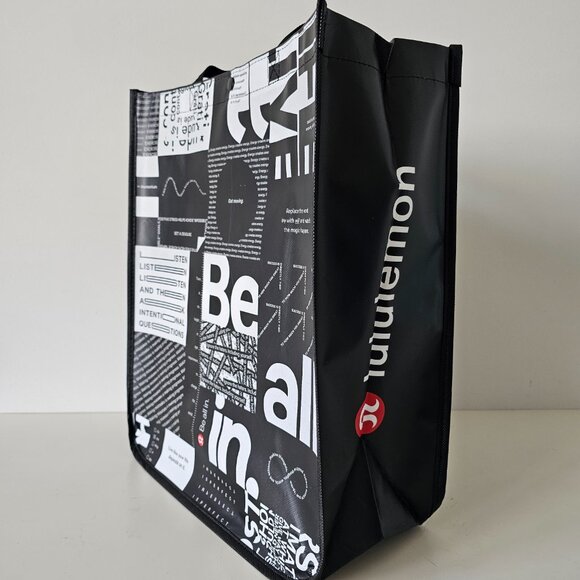 3 x New LULULEMON Black White Red BE ALL IN Reusable Shopping Bags Large - Picture 3 of 7